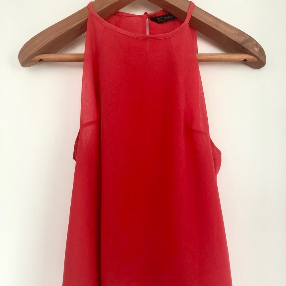 ZARA Chiffon Swing Tank with Crotchet Border